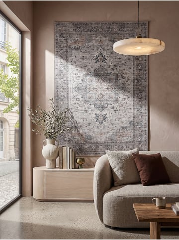KADIMA DESIGN Teppich Kurzflor VERNANTE waschbar Orientstil Esszimmer Diele in Beige-Grau