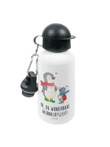 Mr. & Mrs. Panda Kindertrinkflasche Smörle Winterzeit mit Spruch in Weiß