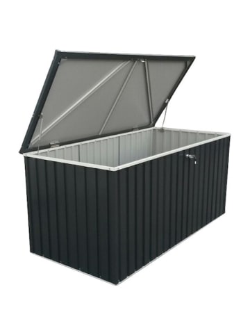 VCM  Metall Garten Gerätebox Kiste Kissenbox 1450 L in Anthrazit