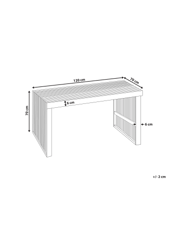Beliani Gartentisch BELLANO in Braun - (W) 120 x (H) 70 x (L) 70 cm