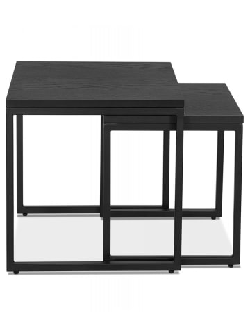 KADIMA DESIGN Satztisch Set Industriell Holz Metall | Industrial Style in Schwarz