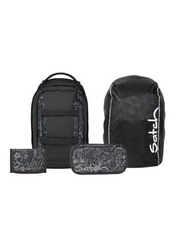 Satch Schulrucksack-Set PACK "Street Ink" 4-tlg. in Schwarz