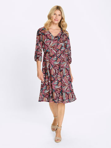 Sieh an! Druckkleid in altrosa-türkis-bedruckt