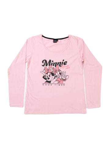 Disney Disney Minnie Mouse Schlafanzug Pyjama Set Langarm Oberteil in schwarz/rosa
