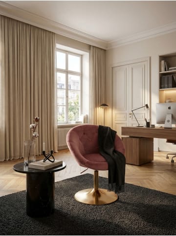 KADIMA DESIGN Drehsessel | Samt, 360° Drehfunktion, 67x80-100x62cm in Rosa
