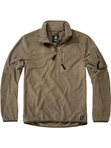 Brandit Fleecejacke/Fleecepullover "Fleece Troyer Ripstop" in Grün