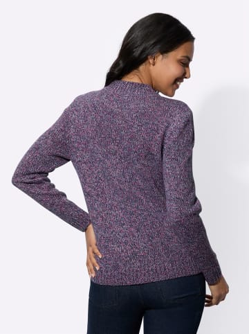 Sieh an! Stehkragen-Pullover in marine-erika-meliert