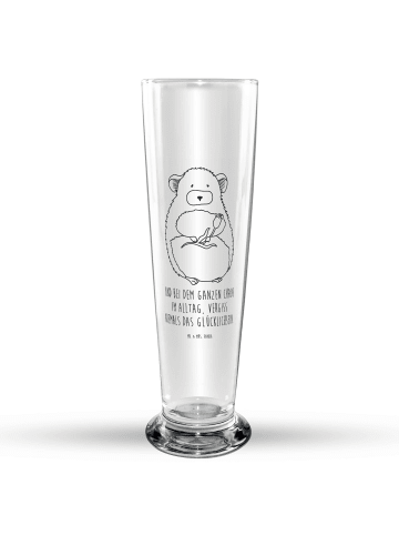 Mr. & Mrs. Panda Bierglas Chinchilla Blume mit Spruch in Transparent