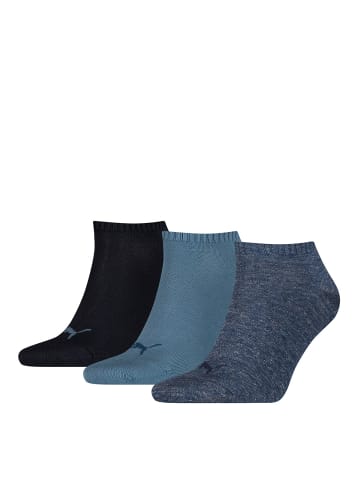 Puma Socken 3er Pack in Dunkelblau/Blau/Hellblau