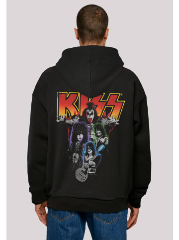 F4NT4STIC Ultra Heavy Hoodie Kiss Rock Band Neon in schwarz