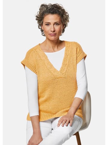 GOLDNER Kurzgröße:  Bändchengarnpullunder Trageangenehmer Pullunder in honig