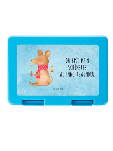 Mr. & Mrs. Panda Snackbox Maus Weihnachten mit Spruch in Eisblau