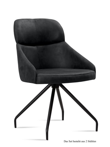 58 aufm Kessel ESSZIMMERSTUHL (2er-Set) Dionne 52x82x63 Schwarz/Anthrazit