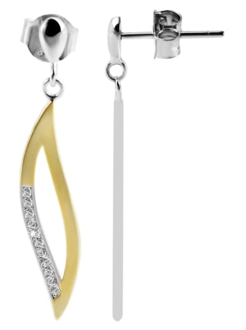 Adeliás Damen Ohrstecker aus 925 Silber mit Zirkonia 30 cm in silber