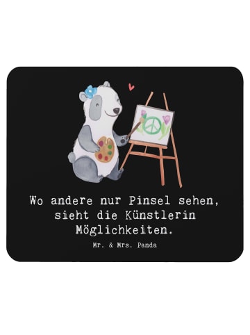 Mr. & Mrs. Panda Mousepad Künstlerin Visionen mit Spruch in Schwarz