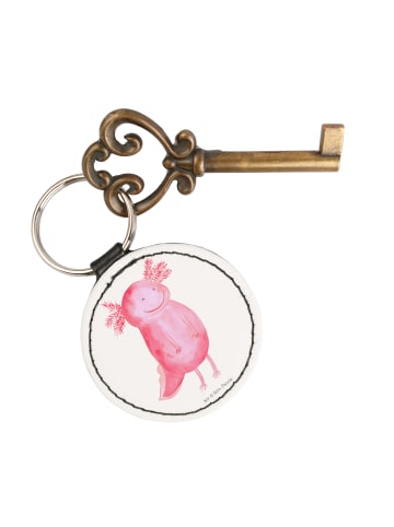 Mr. & Mrs. Panda Anhänger Axolotl Glücklich ohne Spruch in Weiß