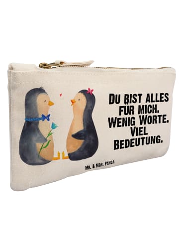 Mr. & Mrs. Panda Pouch Pinguin Pärchen mit Spruch in Weiß