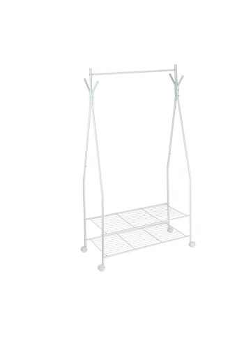 relaxdays Kleiderständer in Weiß-Grau - (B)90 x (H)162 x (T)40 cm