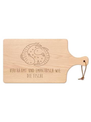 Mr. & Mrs. Panda Frühstücksbrett Sternzeichen Fische mit Spruch in Transparent