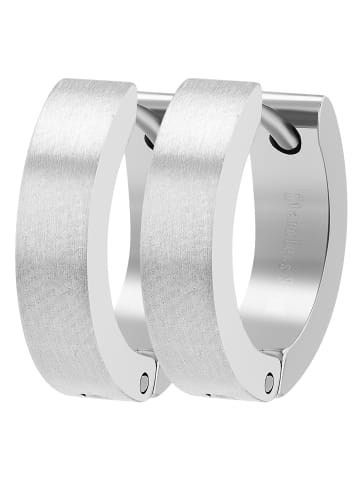 Adeliás Unisex Ohrringe – Klappcreole aus Edelstahl in silber