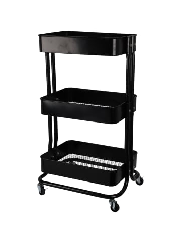 Storage Solutions Küchenwagen auf Rollen, 3-stöckig in Schwarz, (B) 33 x (H) 76 x (L) 46 cm