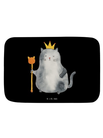 Mr. & Mrs. Panda Badteppich Katze König ohne Spruch in Schwarz