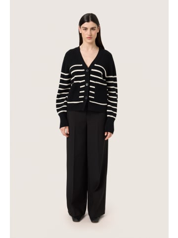 Soaked in Luxury Strickjacke SLSpina in Black w White Stripe