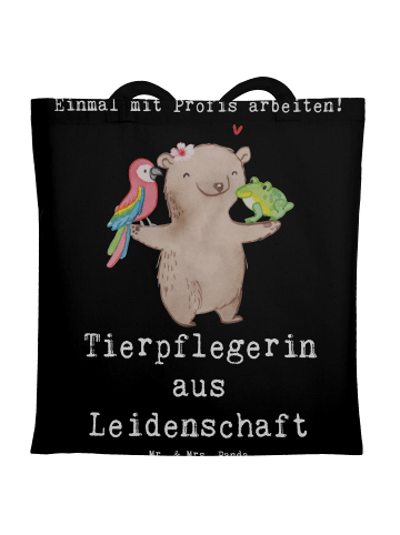 Mr. & Mrs. Panda Tote Bag Tierpflegerin Leidenschaft mit Spruch in Schwarz