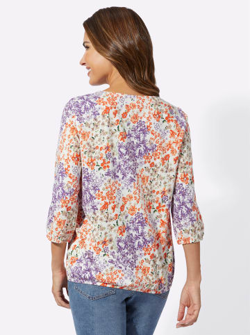 Sieh an! 3/4-Arm-Shirt in ecru-lila-bedruckt