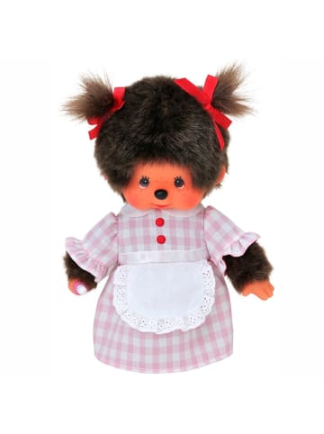 Monchhichi Kellnerin | 20 cm | Monchhichi Puppe | Mädchen | Bedienung im karierten Kleid