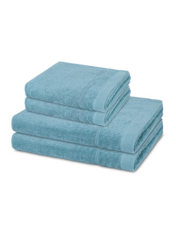 Ross 2 X Handtuch 2 X Duschtuch im Set Rubin in Aquamarin