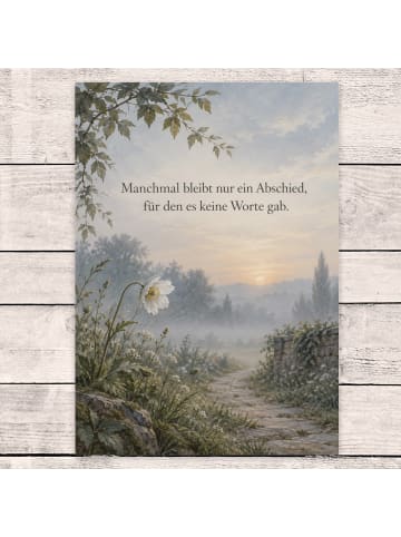 Mr. & Mrs. Panda Trauerspruchkarte Blume zart Design mit Spruch in Weiß