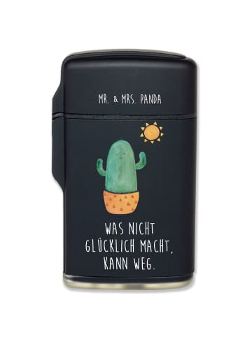 Mr. & Mrs. Panda sturmfeuerzeug Kaktus Sonne mit Spruch in Schwarz