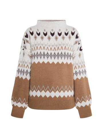 usha FESTIVAL Damen Strickpullover in Kamel Mehrfarbig
