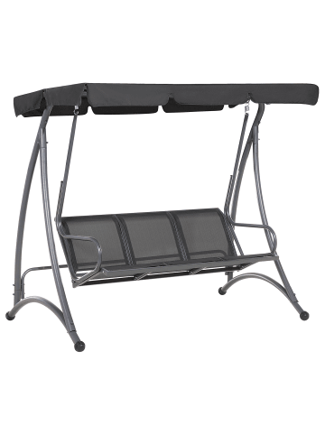 Beliani Gartenschaukel BOGART in Schwarz - (W) 190 x (H) 169 x (L) 120 cm