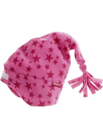 Playshoes Kinder Mütze "Fleece-Zipfelmütze Sterne" in Pink