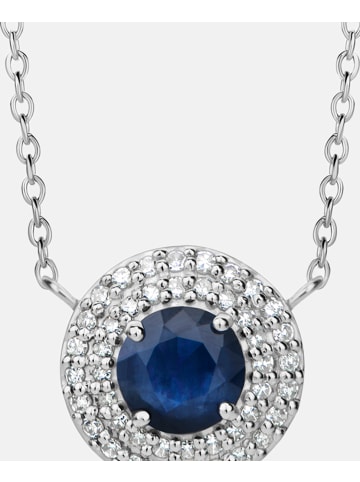 Diamant L'éternel Halskette aus 375 Weißgold mit 0.17 Karat Diamant mit Saphir