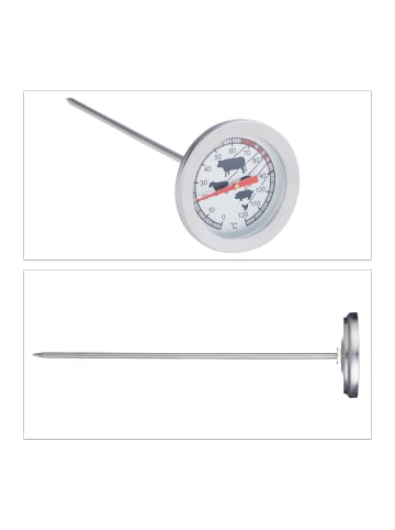 relaxdays Analoges Einstichthermometer in Silber