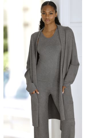 LASCANA Longstrickjacke in dunkelgrau