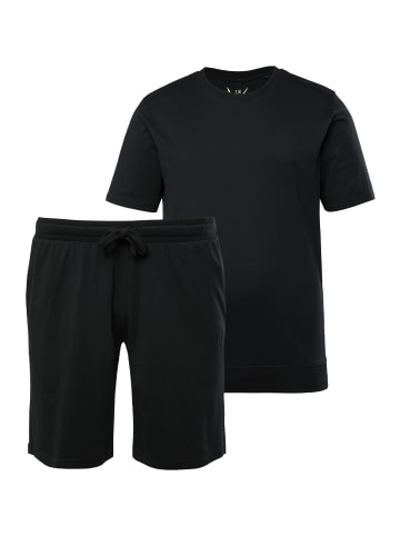 JP1880 Langer Schlafanzug in schwarz