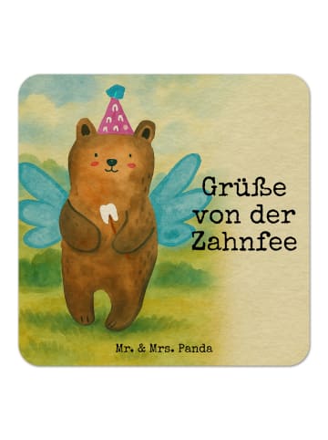 Mr. & Mrs. Panda Flaschenuntersetzer Bär Zahnfee Design mit Spruch in Weiß