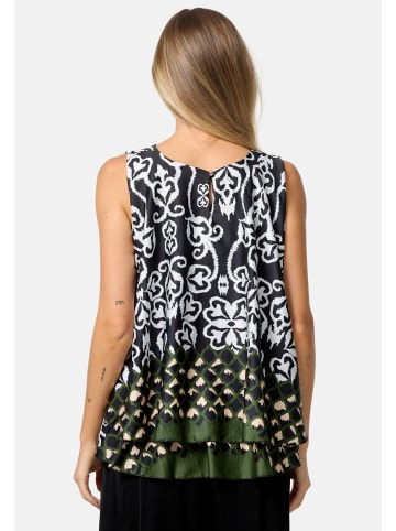 PM SELECTED Satin Overlay Top in Schwarz