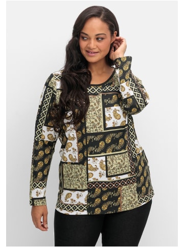 sheego Langarmshirt in schilf gemustert
