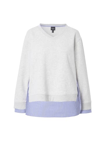 Ulla Popken Sweatshirt in hellgrau mélange