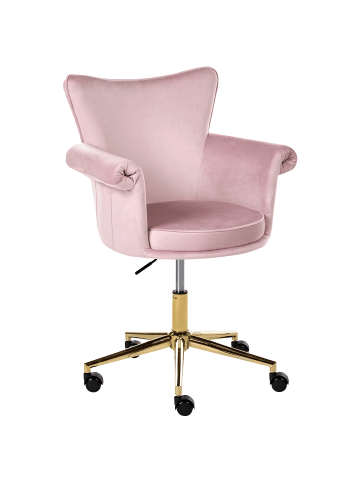 Beliani Bürostuhl VELENCIA in Rosa/Gold - (W) 64 x (H) 85 x (L) 60 cm