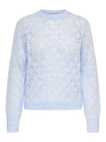 JACQUELINE de YONG Dünner Strick Struktur Pullover Langarm Stretch Sweater JDYLETTY in Hellblau