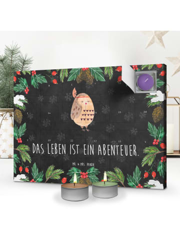 Mr. & Mrs. Panda Adventskalender Eule Federschmuck mit Spruch in Kreidetafel