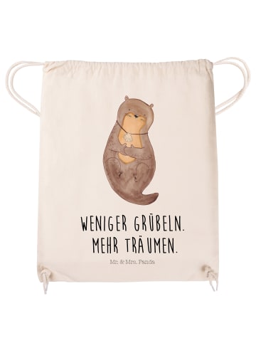 Mr. & Mrs. Panda Jutebeutel Otter Muschel mit Spruch in Creme