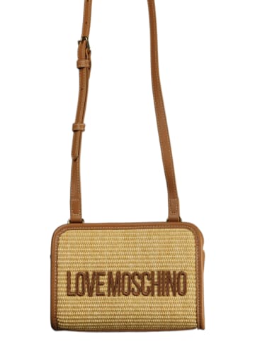 Love Moschino Handtasche Borsa Raffia in Cammello