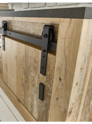 Furn.Design Kommode Used Wood hell, anthrazit, Sideboard mit Soft-Close